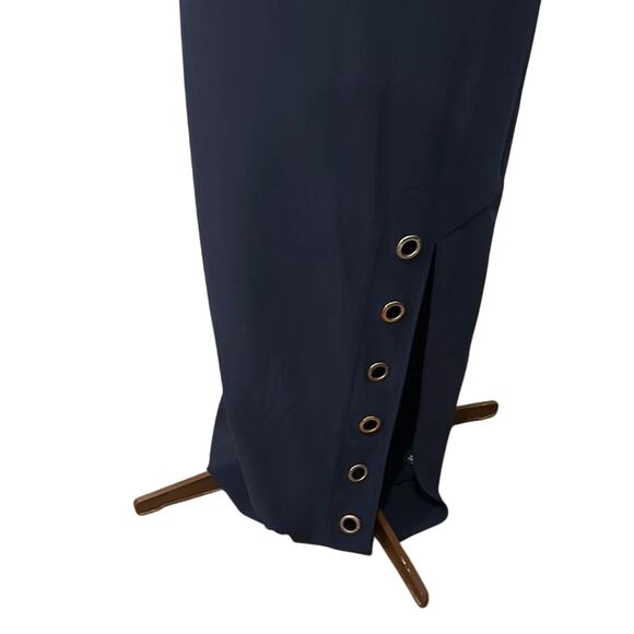 Boston Proper Beyond Travel Navy Blue Sheath V Neck Grommet Dress Size Small - Picture 4 of 15